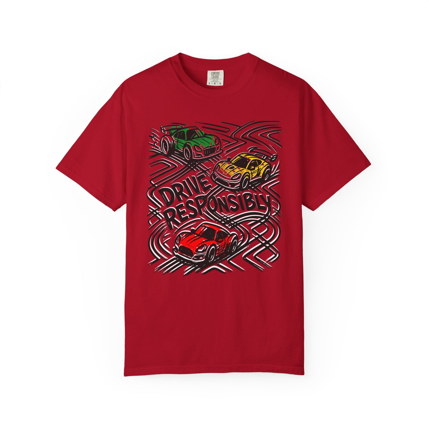 Drive Responsibly Vintage Car T-Shirt — Retro Racer Awareness Graphic Tee