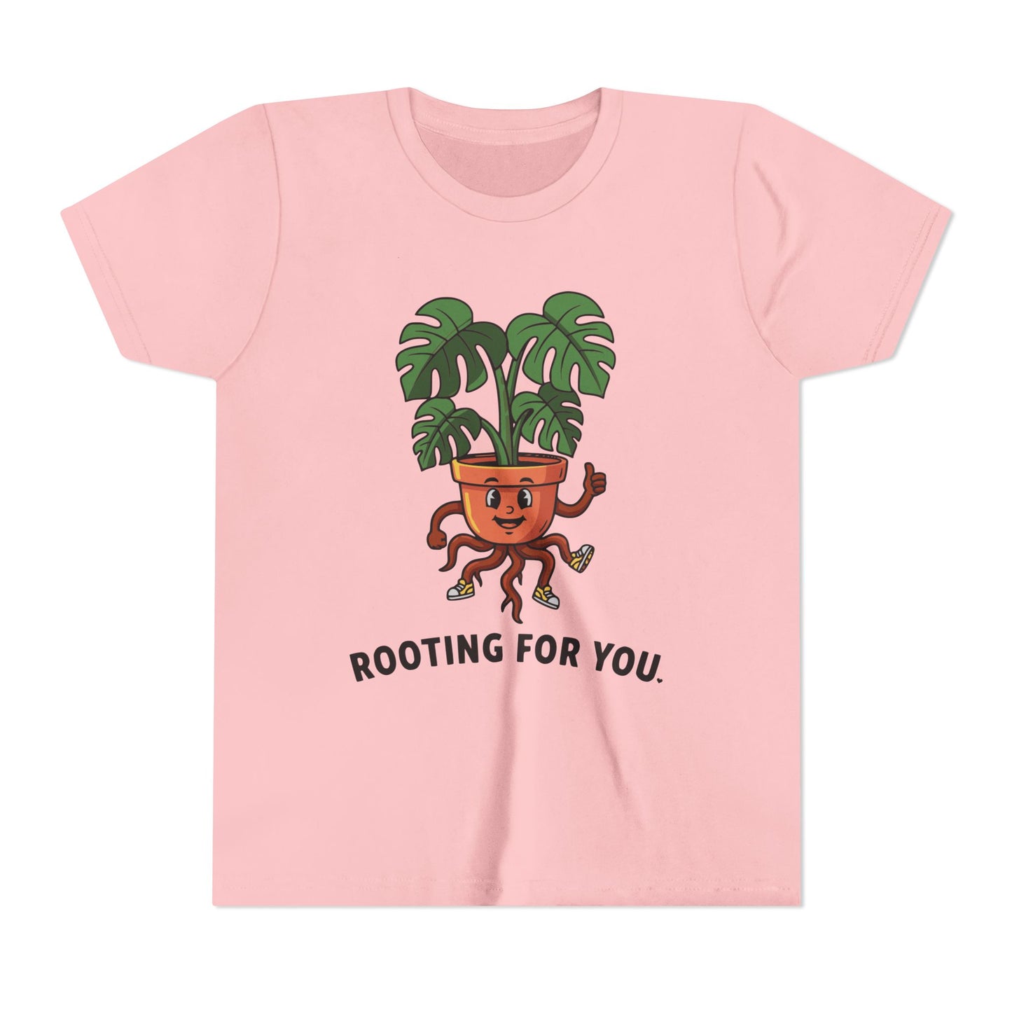 "Rooting For You" Youth Tee — Cute Plant Pot Support Graphic T-Shirt