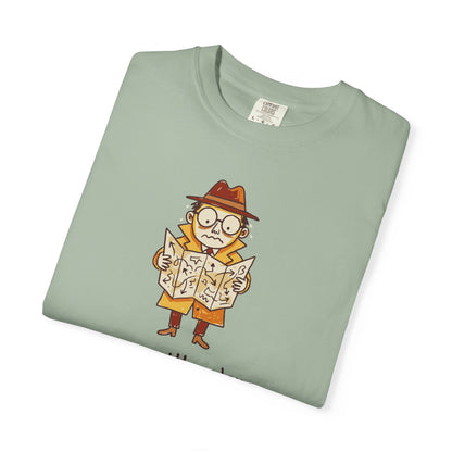 Man With a Plan T-Shirt — Cute Confused Detective Map Graphic Tee