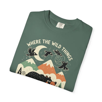 "Where the Wild Things Poop Freely" T-Shirt - Nature Wildlife Outdoors Bird Bear Graphic Tee