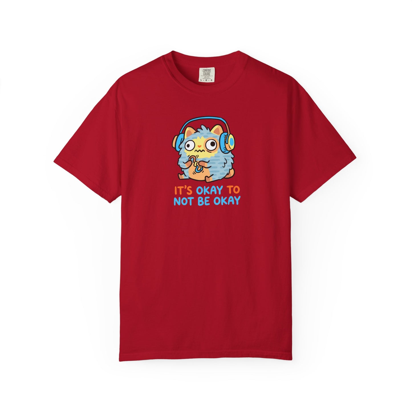 "It's Okay to Not Be Okay" Tee — Cute Cat Self-Care Mental Health Awareness T-Shirt