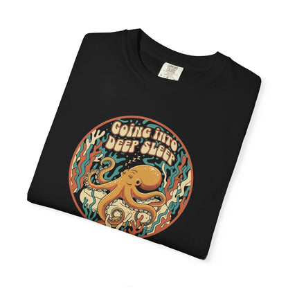 Going Into Deep Sleep Octopus T-Shirt — Vintage Ocean Sleep Graphic Tee