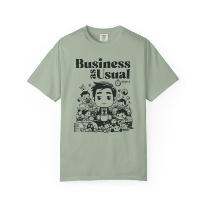 "Business as Usual" T-Shirt — Cute Chibi Office Worker Graphic Tee