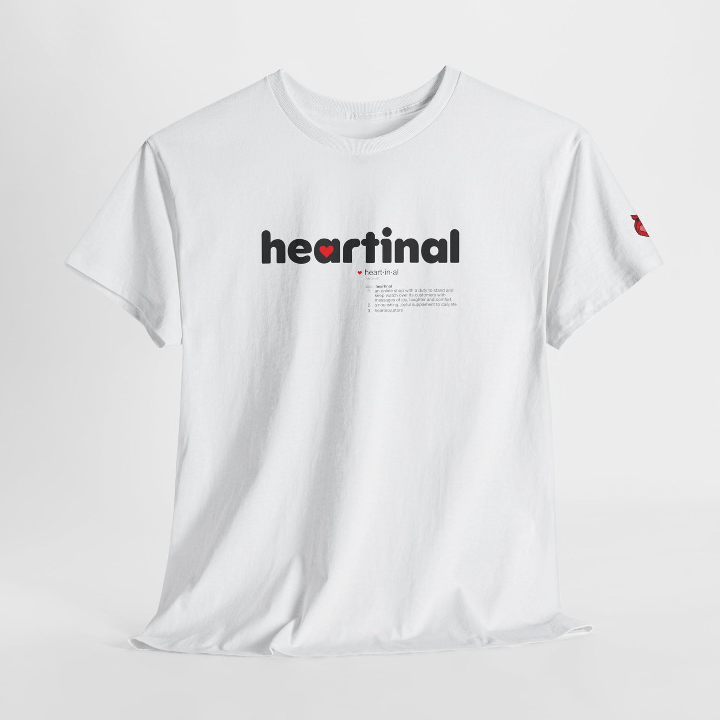 heartinal® "Heart on Your Sleeve" T-Shirt — Wordmark Logo Front with "Nutrition Facts" Back Tee