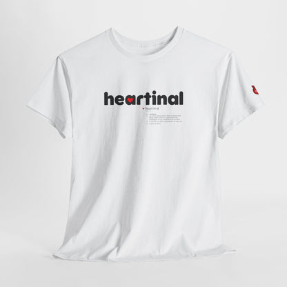 heartinal® "Heart on Your Sleeve" T-Shirt — Wordmark Logo Front with "Nutrition Facts" Back Tee