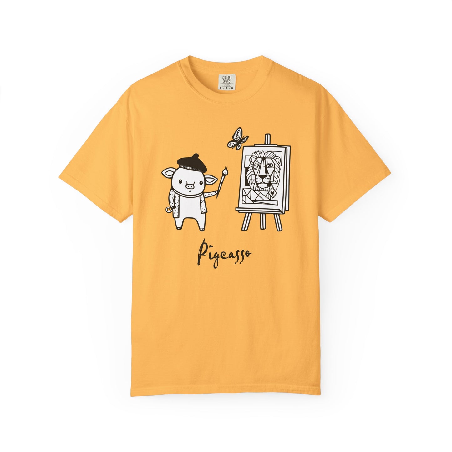 "Pigcasso" Pigment T-Shirt — Cute Pig Artist Illustration Painter Tee