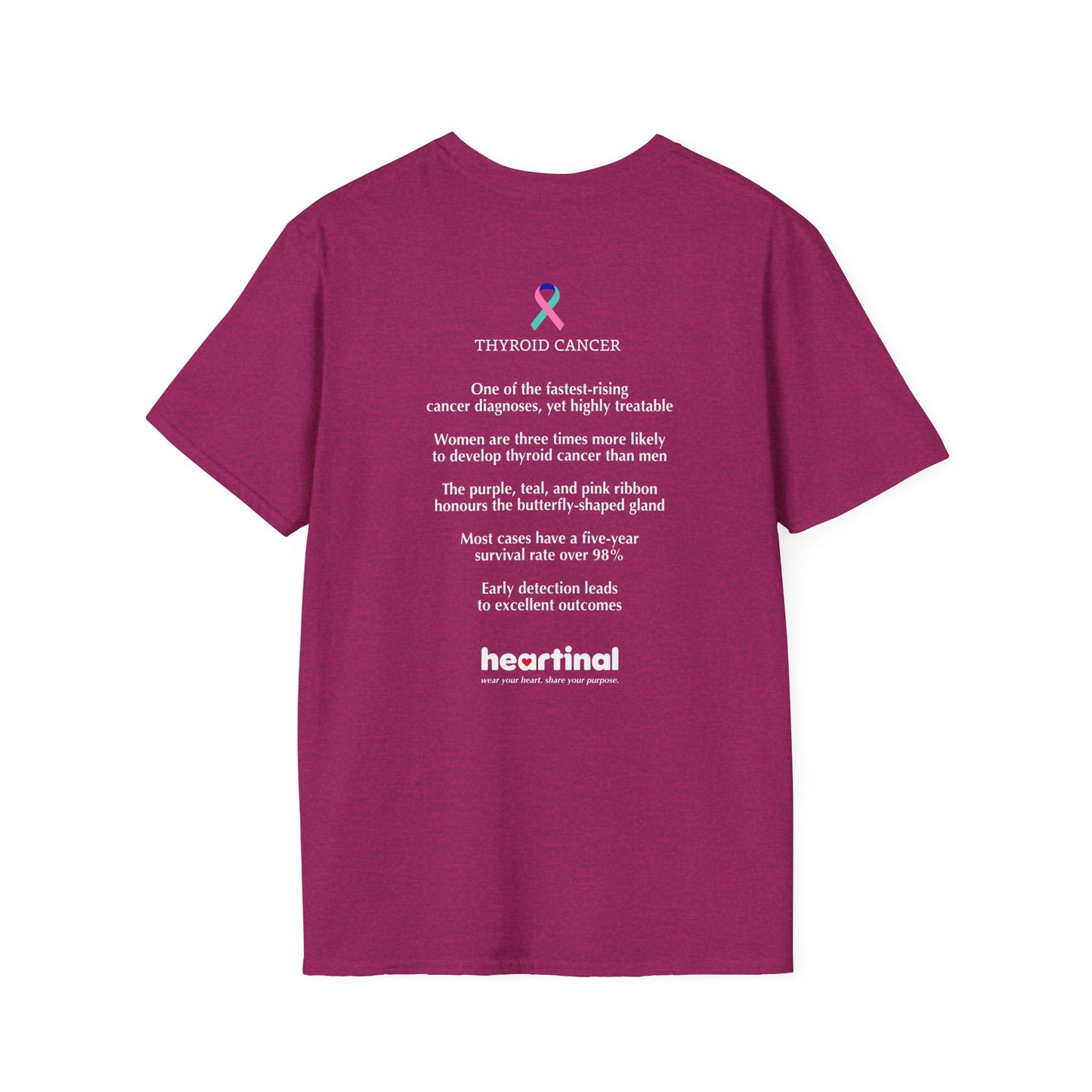 Teal Pink Blue Strong T-Shirt – Thyroid Cancer Awareness Ribbon Support Tee