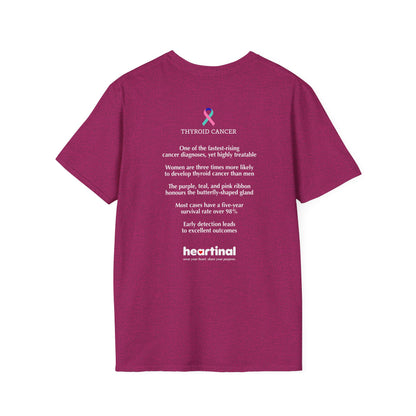 Teal Pink Blue Strong T-Shirt – Thyroid Cancer Awareness Ribbon Support Tee
