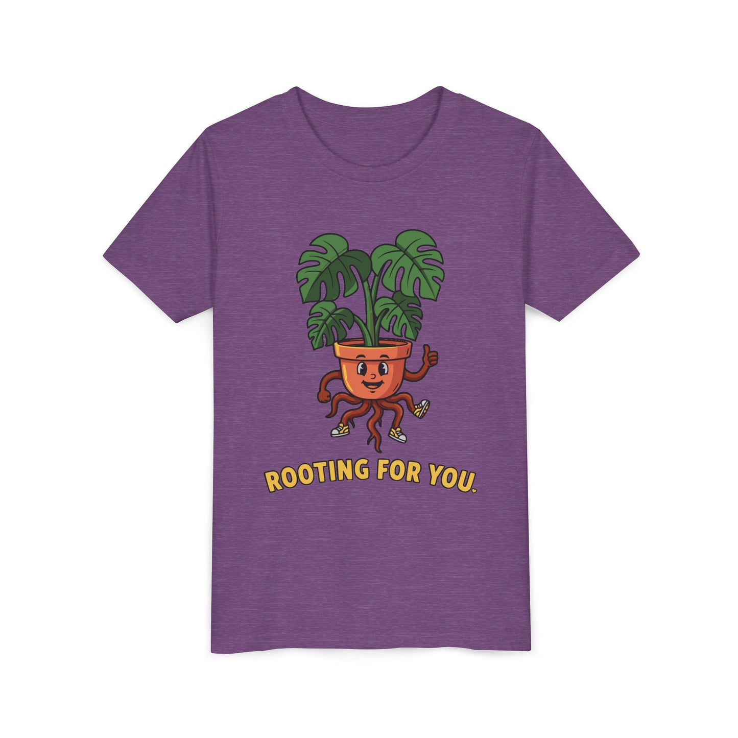 "Rooting For You" Youth Tee — Cute Plant Pot Support Graphic T-Shirt