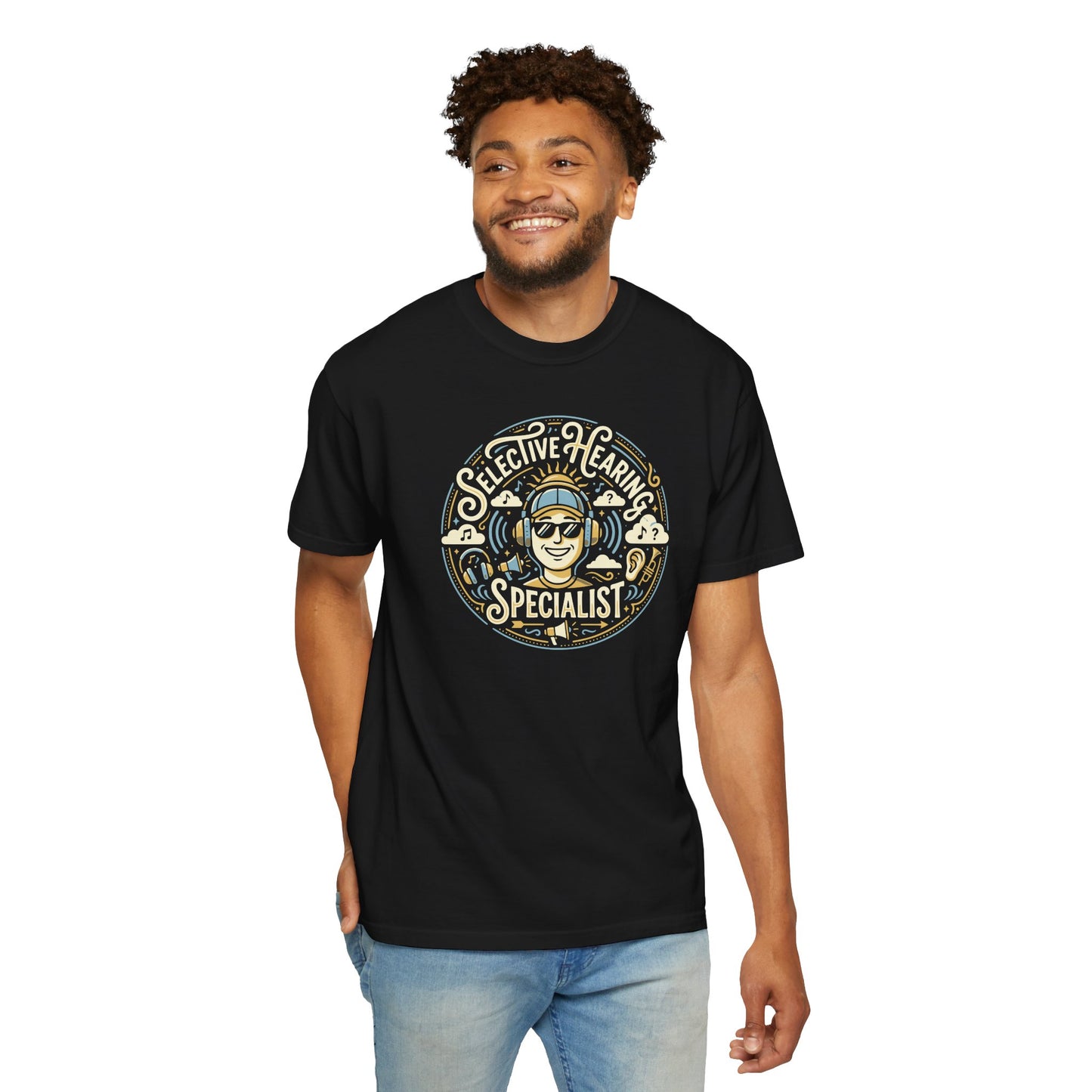 Selective Hearing Specialist T-Shirt — Funny Earbuds Graphic Tee
