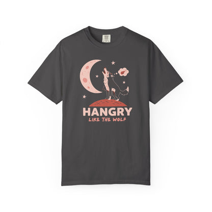 Hangry Like the Wolf T-Shirt — Cute Howling Wolf Graphic Tee