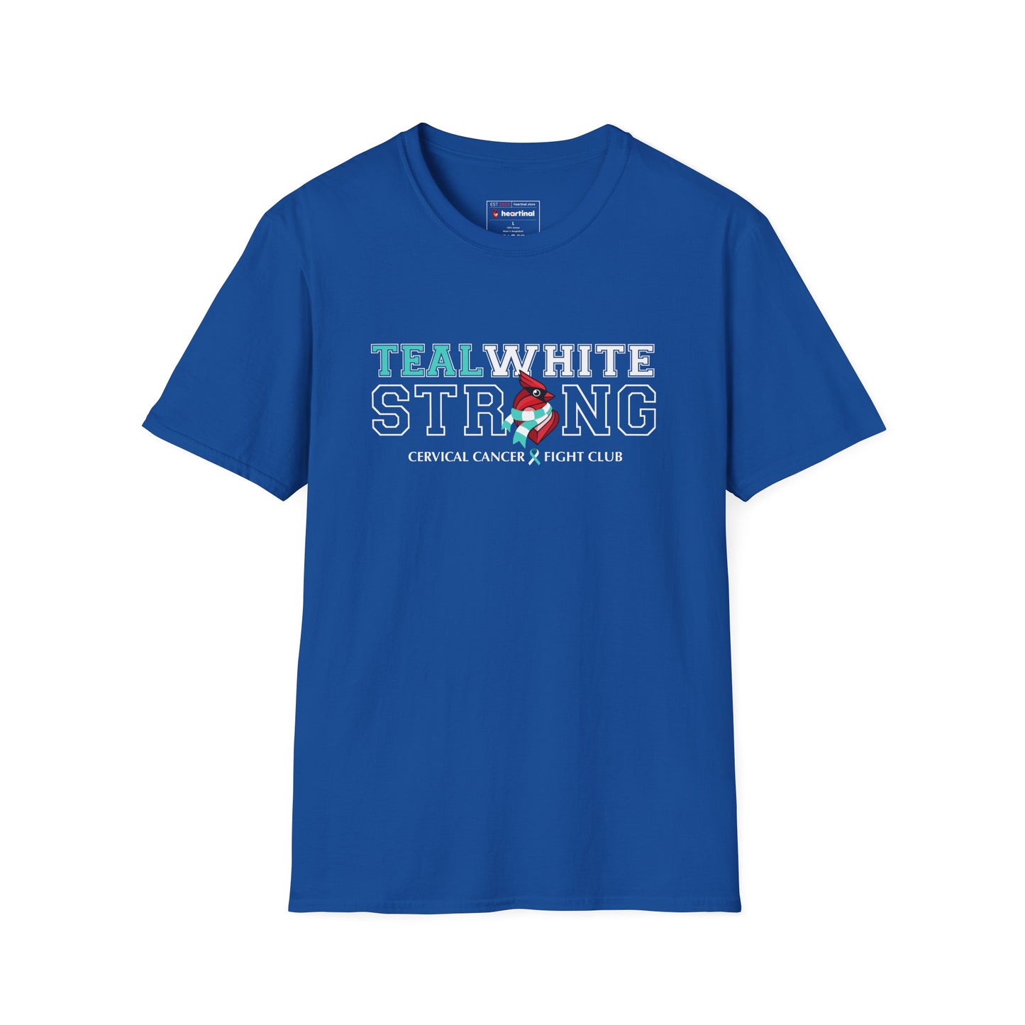 Teal White Strong - Cervical Cancer Fight Club T-Shirt