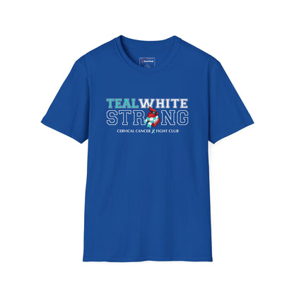 Teal White Strong - Cervical Cancer Fight Club T-Shirt