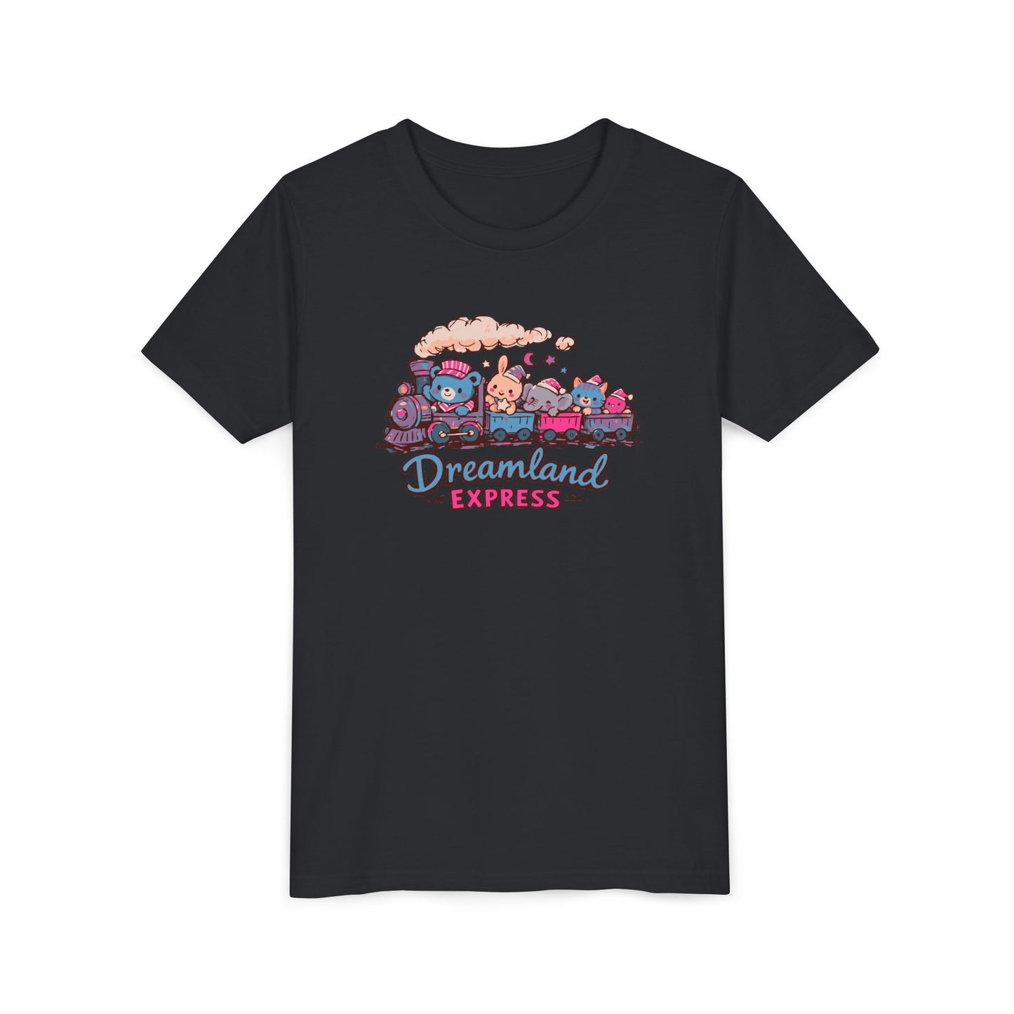 "Dreamland Express" Youth Tee — Cute Train & Animal Crew Kids Shirt