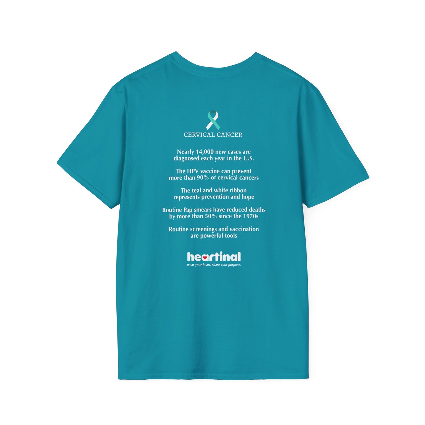 Teal White Strong - Cervical Cancer Fight Club T-Shirt