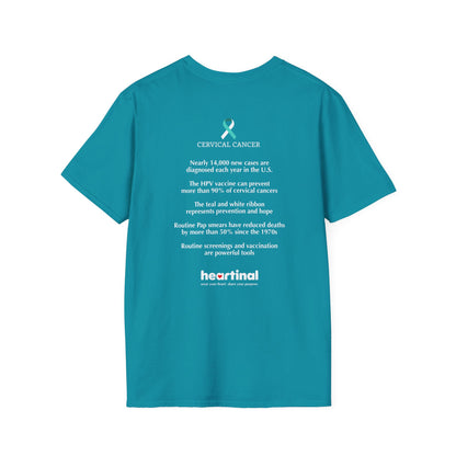 Teal White Strong - Cervical Cancer Fight Club T-Shirt