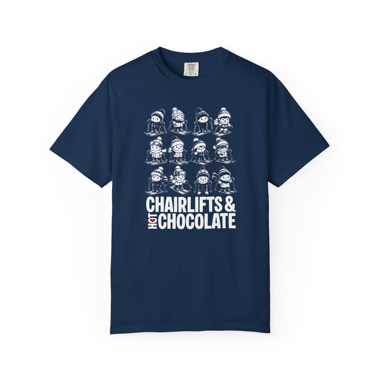 Chairlifts & Hot Chocolate T-Shirt — Cute Ski Lovers Winter Tee