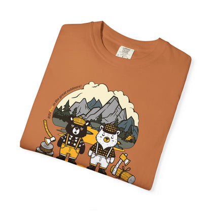 Slumberjack Party T-Shirt — Outdoor Pee Lumberjack Mountain Bears Graphic Tee