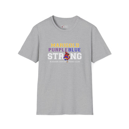 Marigold Purple Blue Strong T-Shirt — Bladder Cancer Awareness Fundraiser Tee