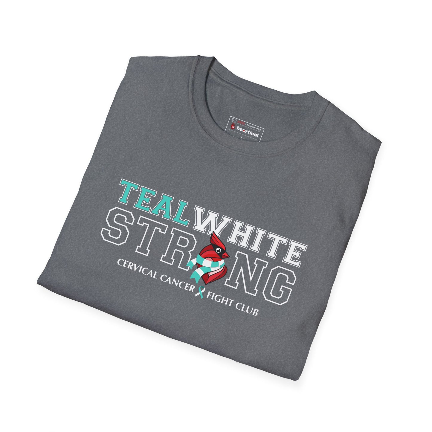 Teal White Strong - Cervical Cancer Fight Club T-Shirt