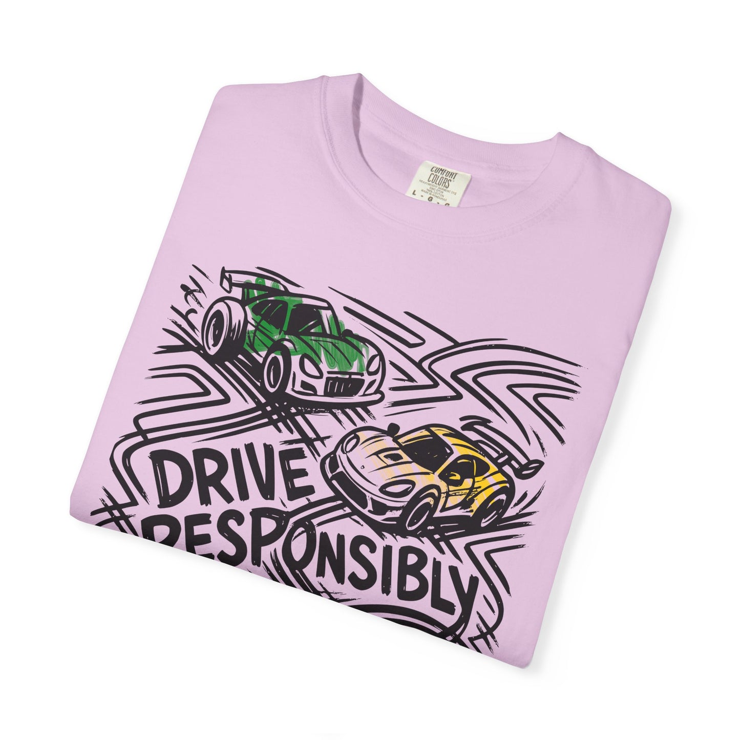 Drive Responsibly Vintage Car T-Shirt — Retro Racer Awareness Graphic Tee