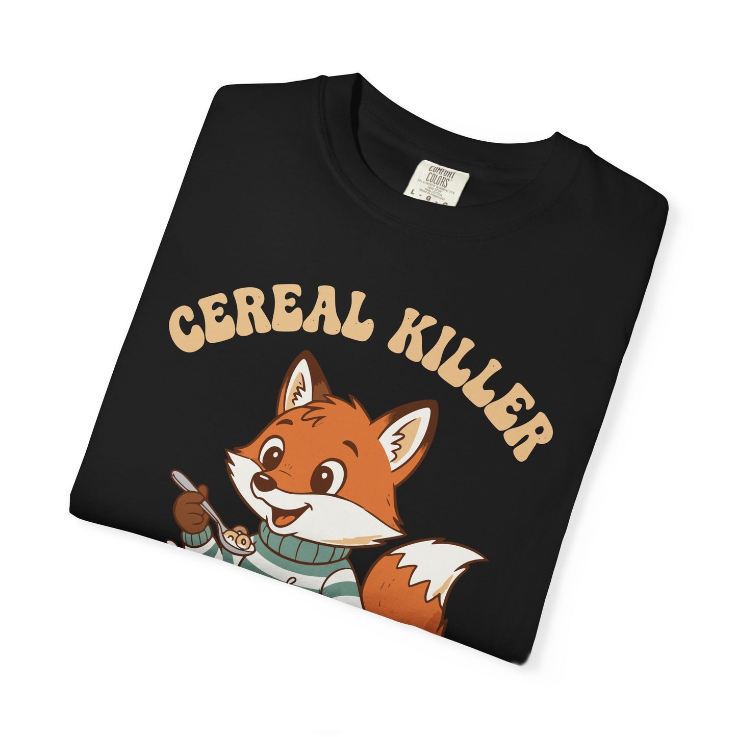 "Cereal Killer" T-Shirt — Cute Fox Eating Cereal Graphic Tee