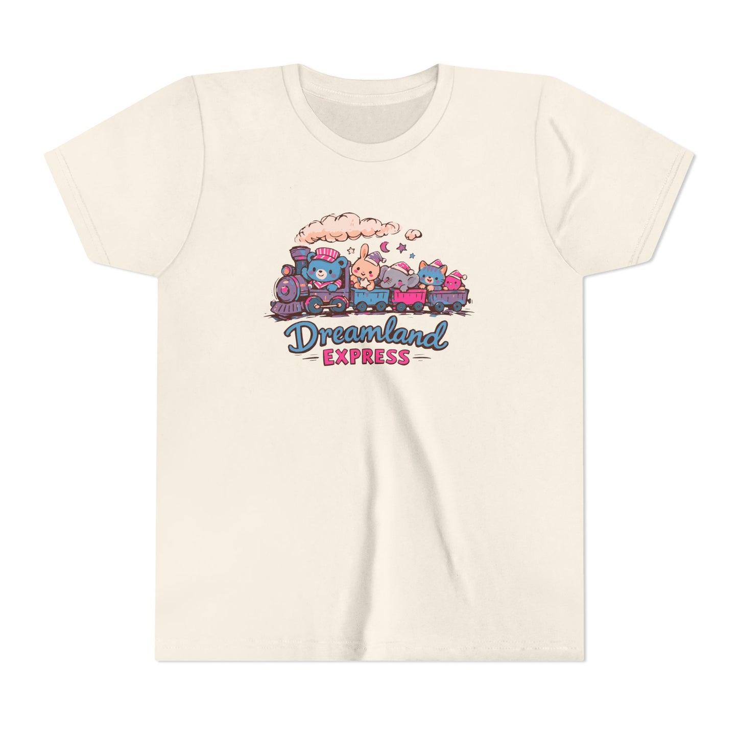 "Dreamland Express" Youth Tee — Cute Train & Animal Crew Kids Shirt