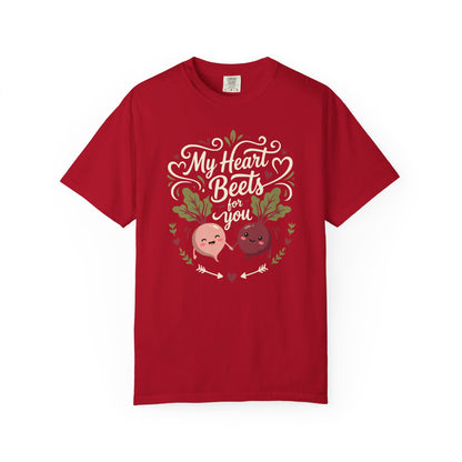 “My Heart Beets for You” T-Shirt — Cute Veggie Valentine Beet Couple Graphic Tee
