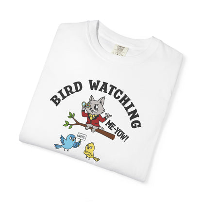 'Bird Watching' T-Shirt — Vintage Cartoon Cat Calling Graphic Tee