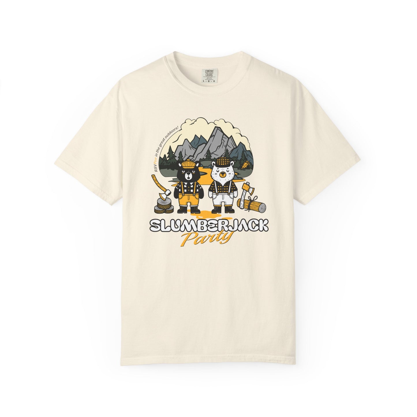 Slumberjack Party T-Shirt — Outdoor Pee Lumberjack Mountain Bears Graphic Tee