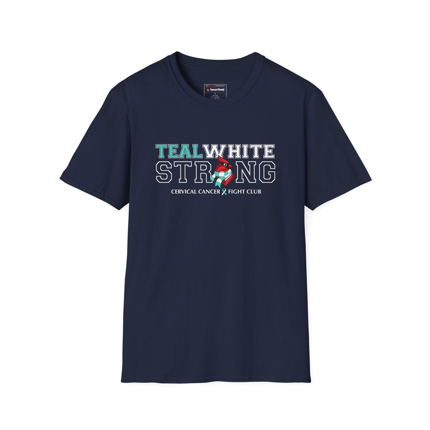 Teal White Strong - Cervical Cancer Fight Club T-Shirt
