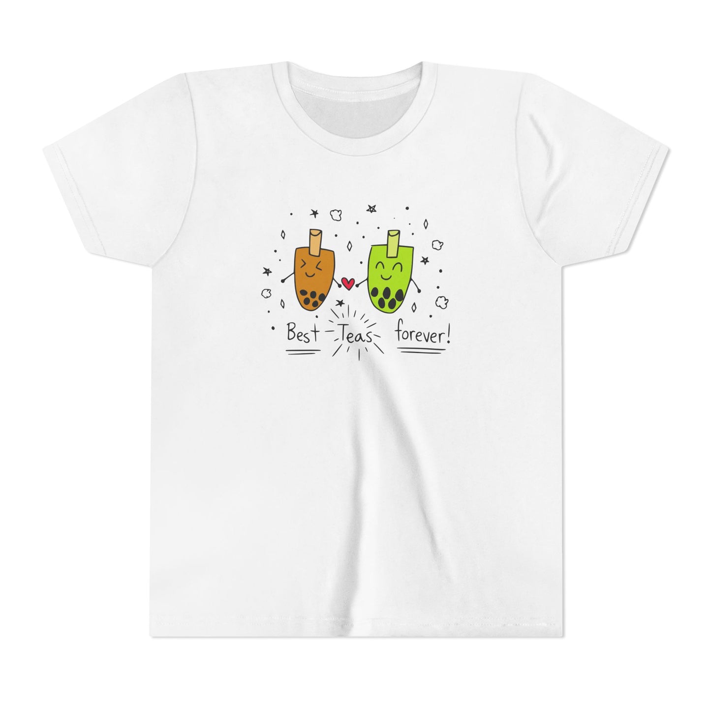 "Best Teas Forever" Youth Tee – Cute Bubble Tea Friends BFF Graphic T-Shirt