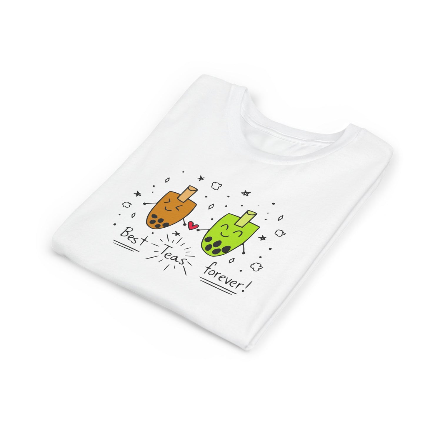 "Best Teas Forever" Youth Tee – Cute Bubble Tea Friends BFF Graphic T-Shirt