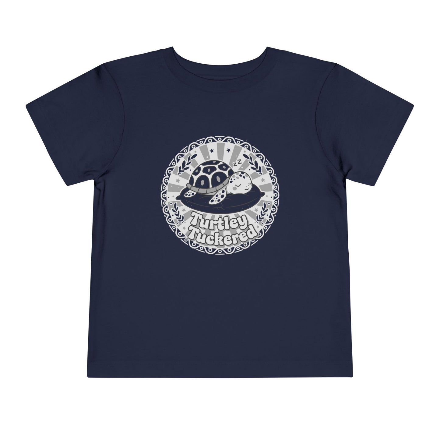 "Turtley Tuckered" Toddler Tee —  Cute Nap-Time Turtle Graphic Shirt