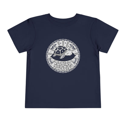 "Turtley Tuckered" Toddler Tee —  Cute Nap-Time Turtle Graphic Shirt