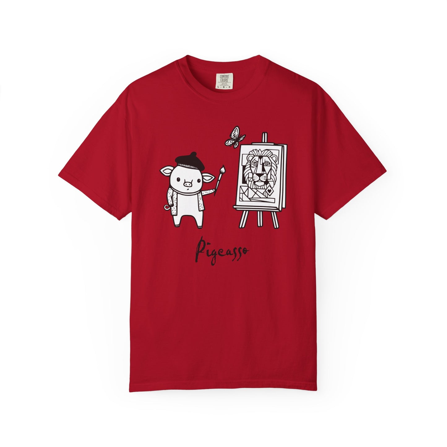 "Pigcasso" Pigment T-Shirt — Cute Pig Artist Illustration Painter Tee
