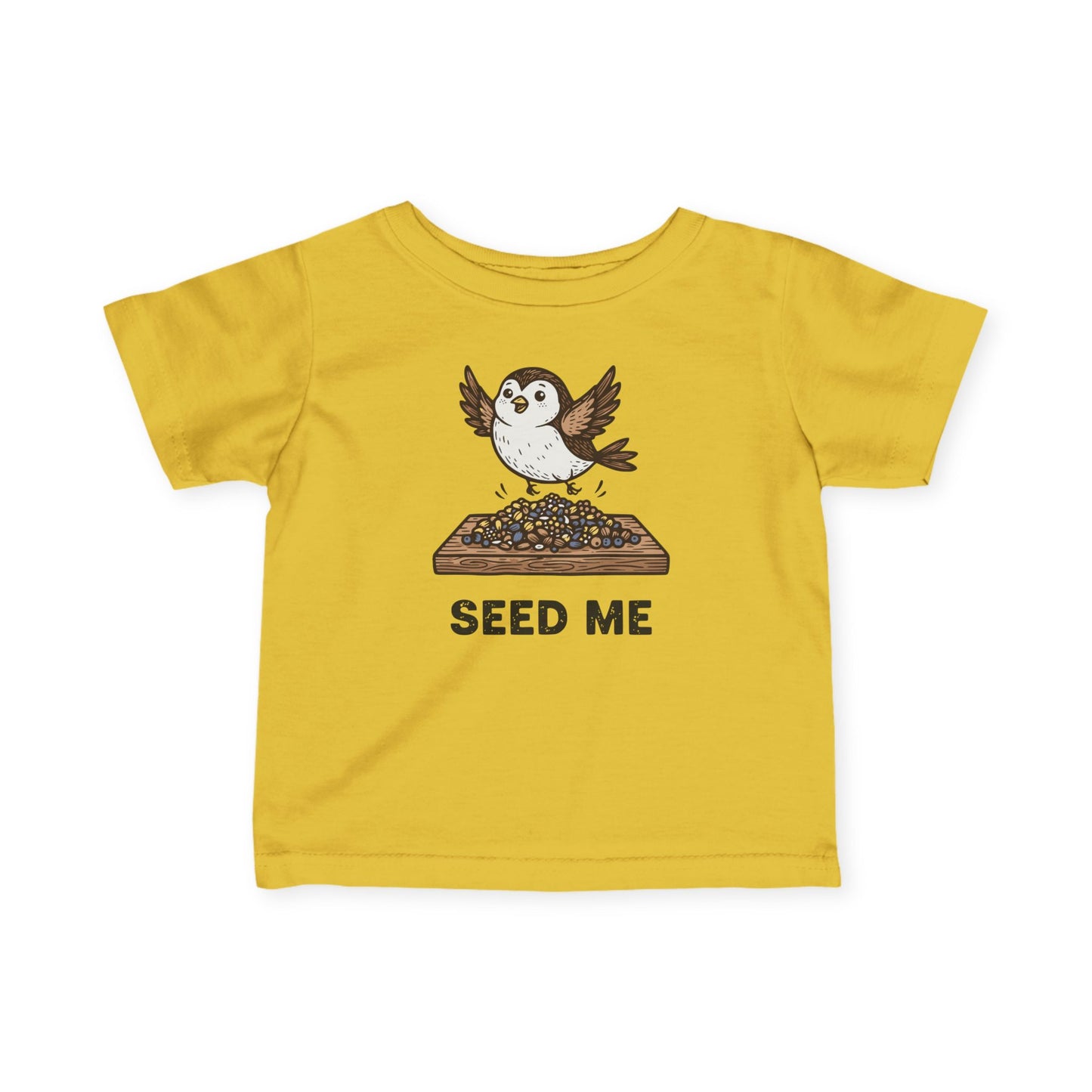 "Seed Me" Infant Tee — Cute Hungry Baby Bird Graphic Shirt