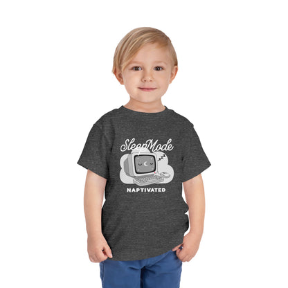 "Sleep Mode Naptivated" Toddler Tee — Cute Vintage Computer Nap T-Shirt