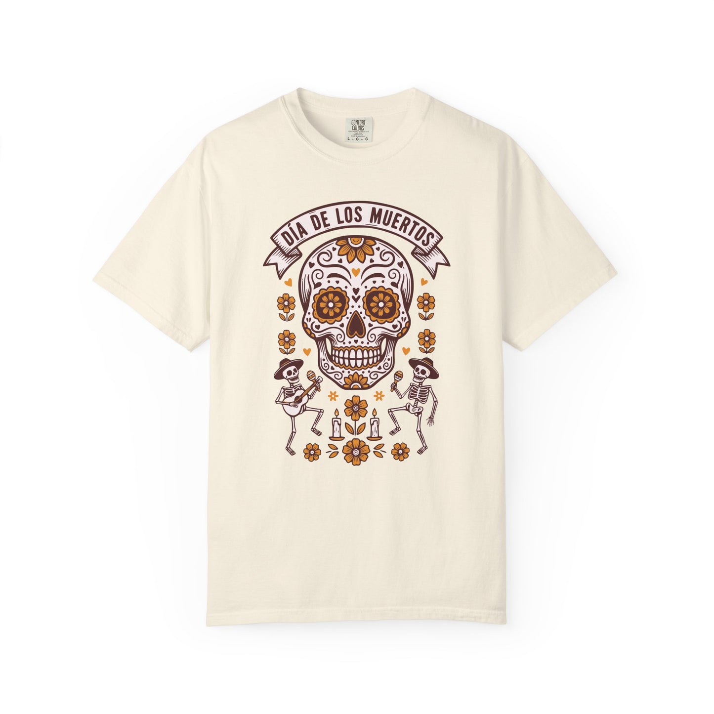 Día de los Muertos Sugar Skull T-Shirt — Floral Calavera Day of the Dead Tee