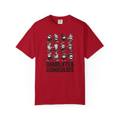 Chairlifts & Hot Chocolate T-Shirt — Cute Ski Lovers Winter Tee