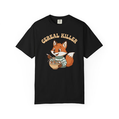 "Cereal Killer" T-Shirt — Cute Fox Eating Cereal Graphic Tee