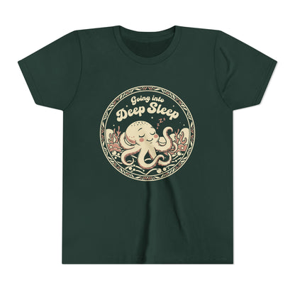 "Going Into Deep Sleep" Youth Tee — Cute Octopus Underwater Graphic Shirt
