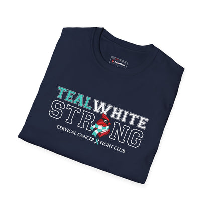 Teal White Strong - Cervical Cancer Fight Club T-Shirt