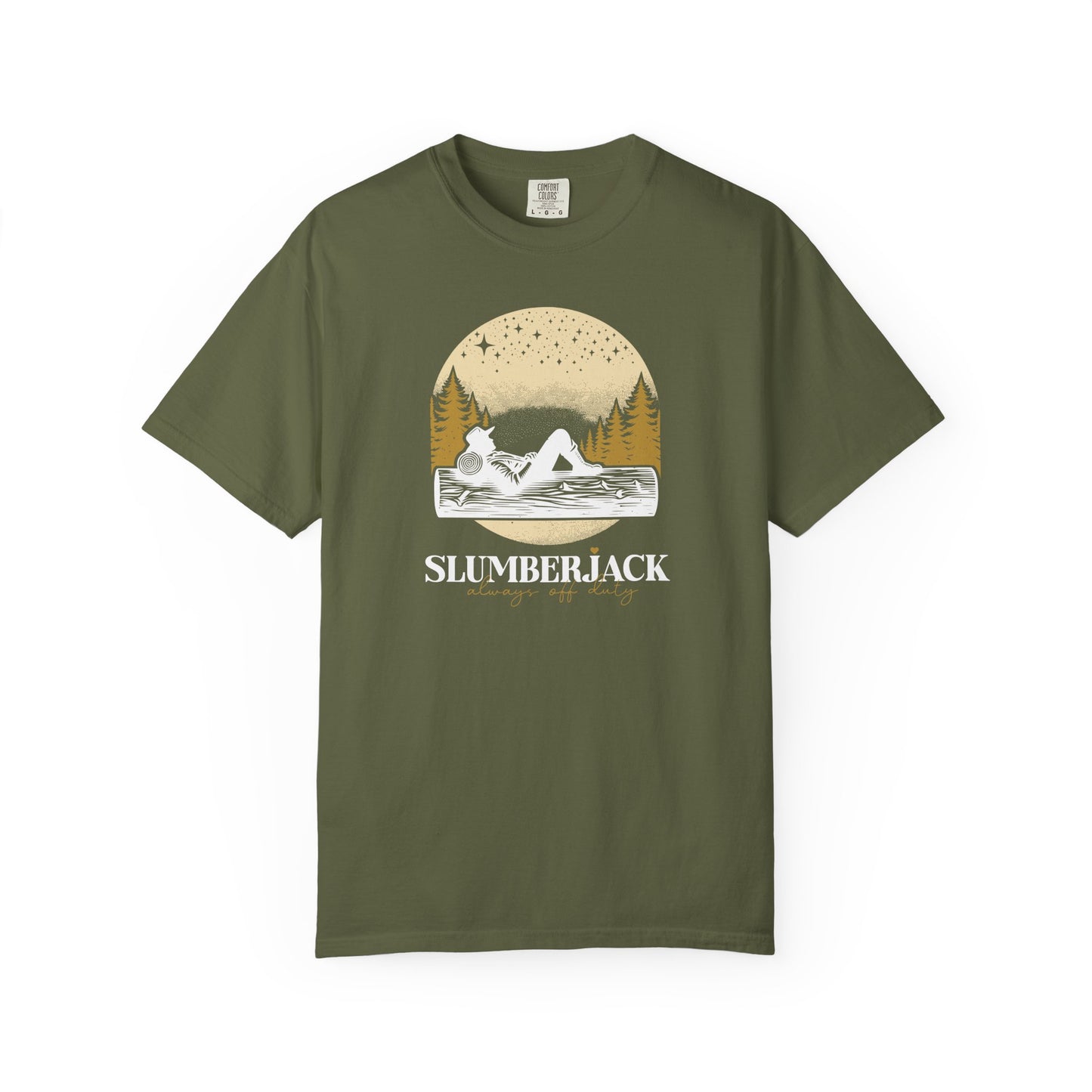 Slumberjack Campfire Graphic T-Shirt — Relaxing Night Sky Outdoor Tee