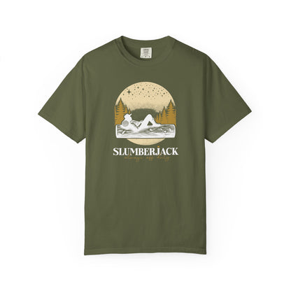Slumberjack Campfire Graphic T-Shirt — Relaxing Night Sky Outdoor Tee