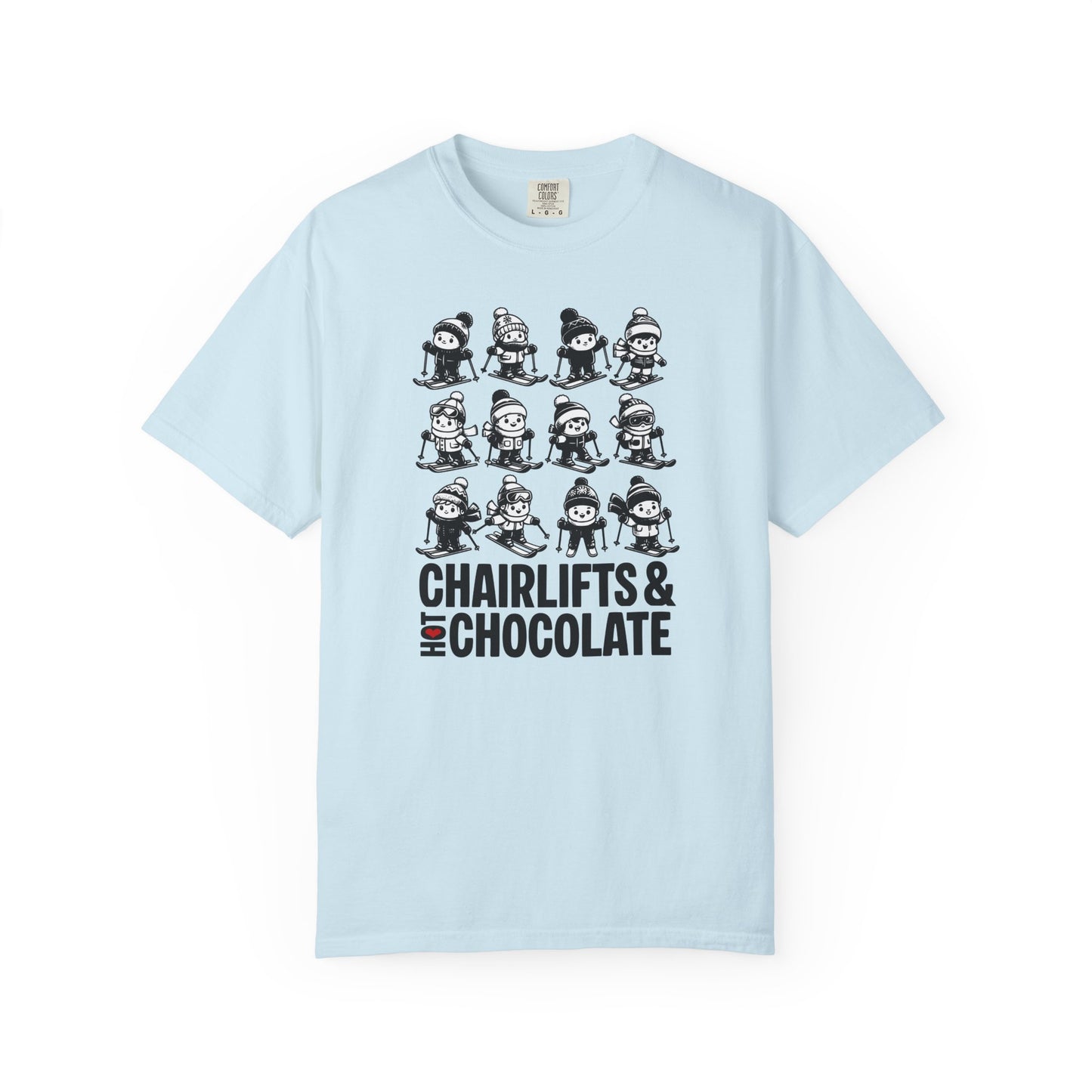 Chairlifts & Hot Chocolate T-Shirt — Cute Ski Lovers Winter Tee