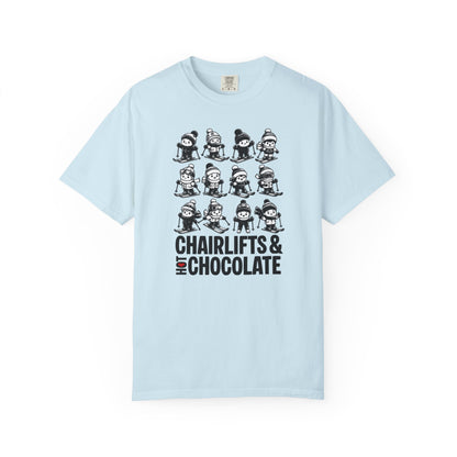 Chairlifts & Hot Chocolate T-Shirt — Cute Ski Lovers Winter Tee