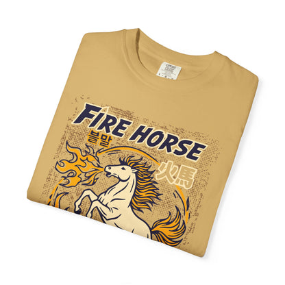 'Fire Horse' Spicy Hot Instant Ramyeon T-Shirt — Retro Lunar New Year Graphic Tee