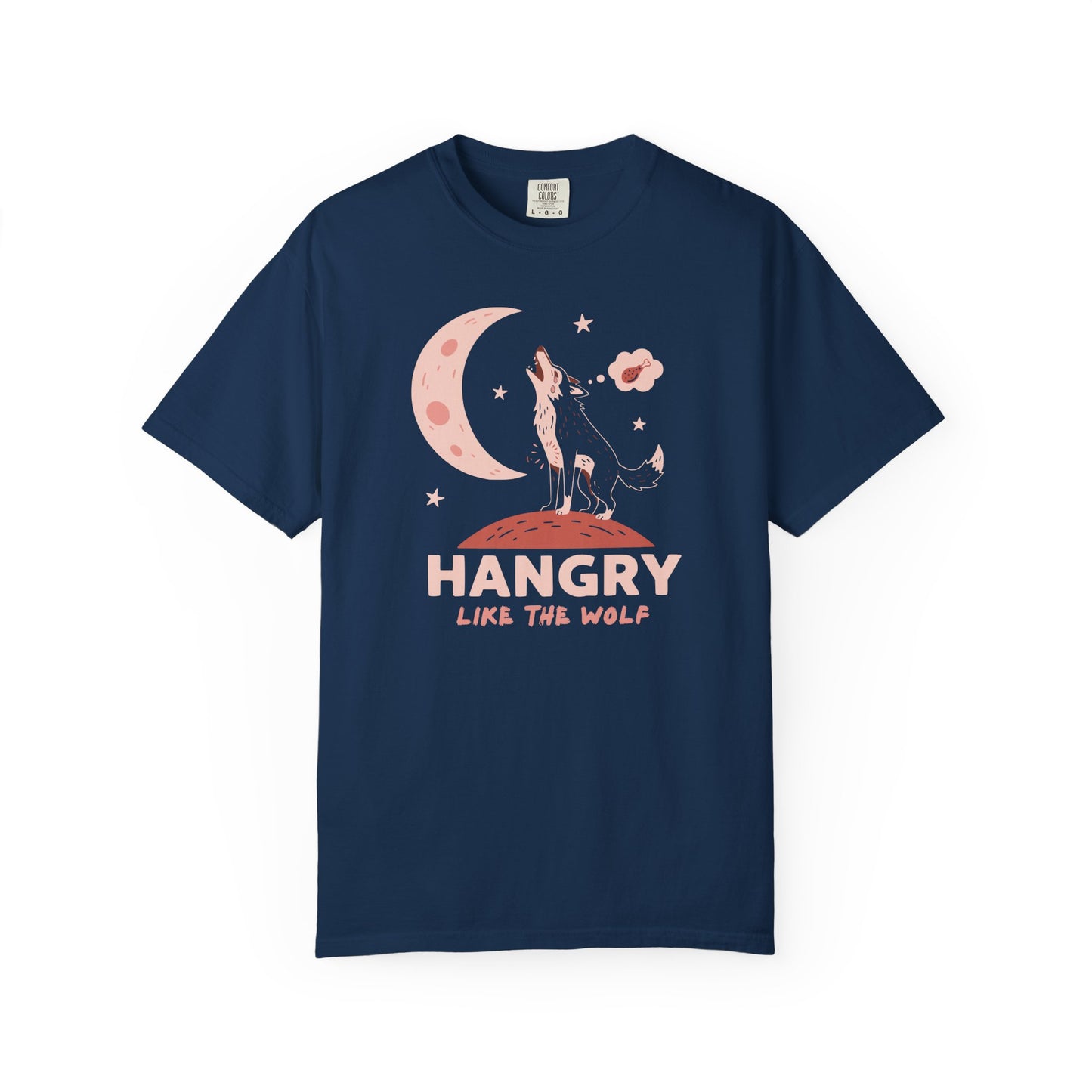 Hangry Like the Wolf T-Shirt — Cute Howling Wolf Graphic Tee
