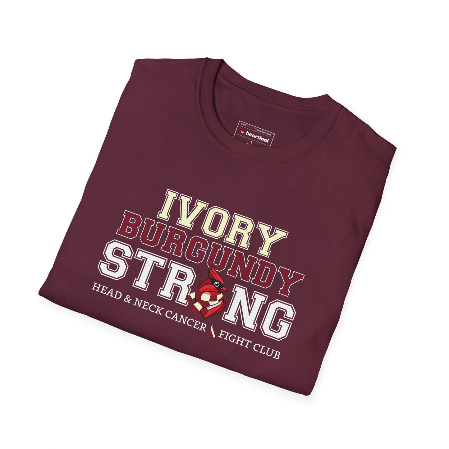 Ivory Burgundy Strong T-Shirt — Head & Neck Cancer Fight Club Awareness Tee